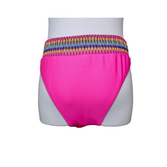 Shein High Waist Pink Tribal Waist Cheeky Swim Bottom LARGE Wild Side Poolcore - Picture 3 of 9